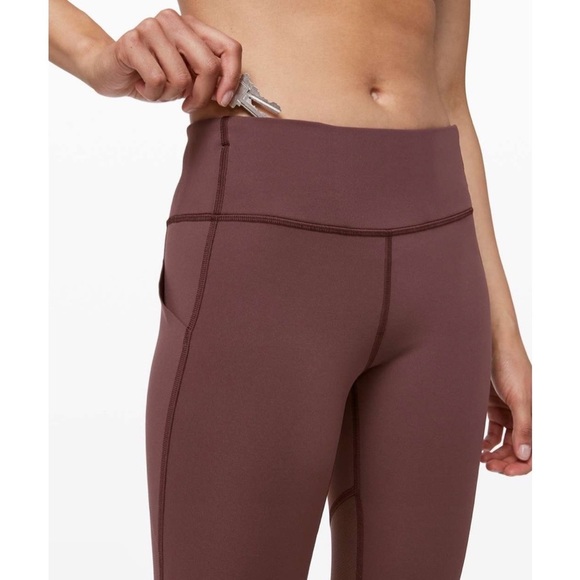 LULULEMON Pace Rival Crop *22" Running Workout Leggings in Cherry Cola Size 2 - Picture 6 of 16